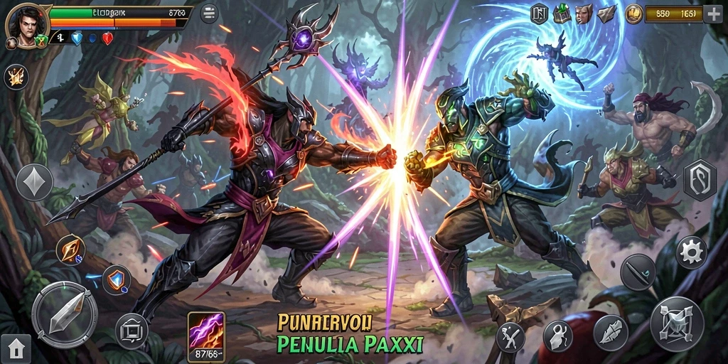 Screenshot gameplay dari 8768 yang menunjukkan aksi mendebarkan.