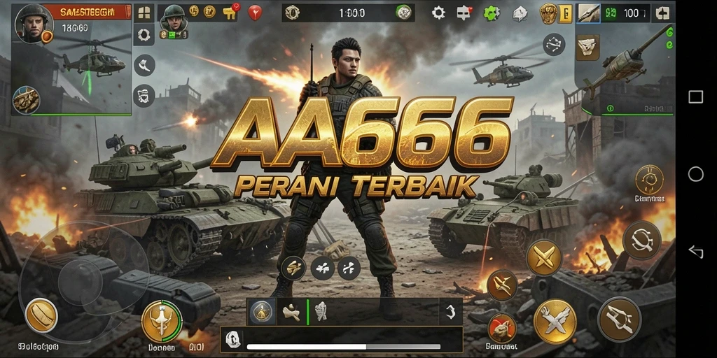 Screenshot gameplay AA666 menampilkan pertempuran epik dan strategi cerdas.