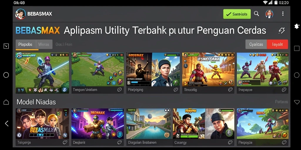 Tampilan antarmuka pengguna BEBASMAX yang modern dan intuitif.