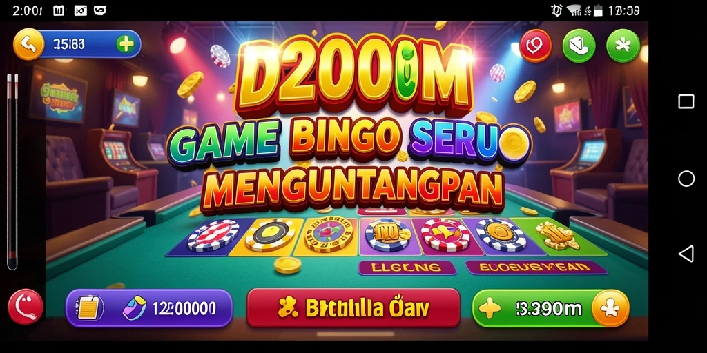 Tampilan gameplay seru dalam D200M yang menampilkan momen menang Bingo.