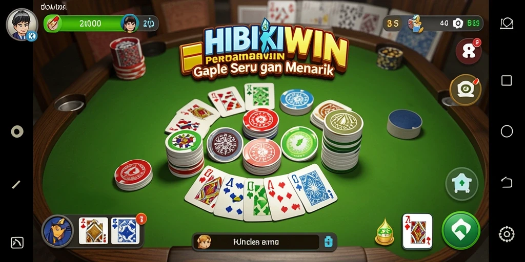 Screenshot HIBIKIWIN menunjukkan gameplay Gaple yang dinamis dan seru.