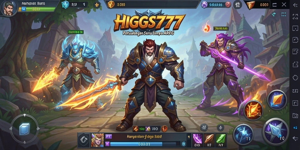 Tampilan gameplay HIGGS777 yang kaya akan aksi petualangan.