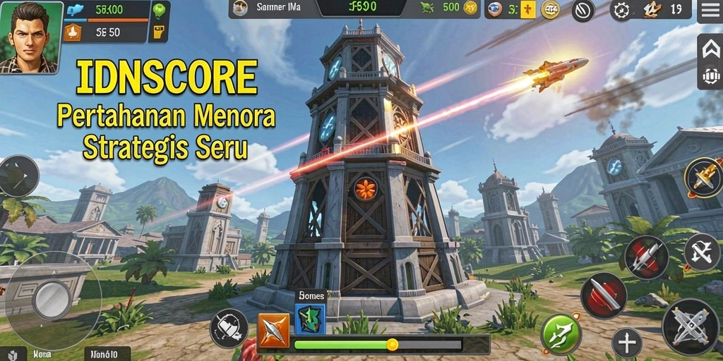 Screenshot gameplay seru dari IDNSCORE Tower Defense.