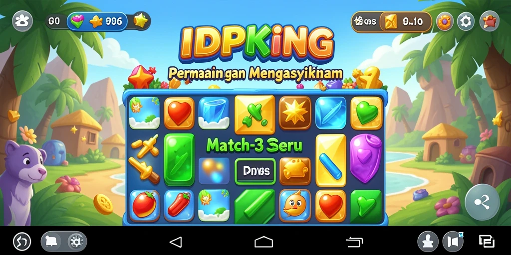 Tangkapan layar gameplay <strong>IDPKING</strong> menunjukkan momen mencocokkan item yang memikat.