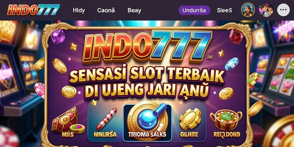 Screenshot gameplay menarik dari INDO777 yang menampilkan tema slot berwarna-warni.