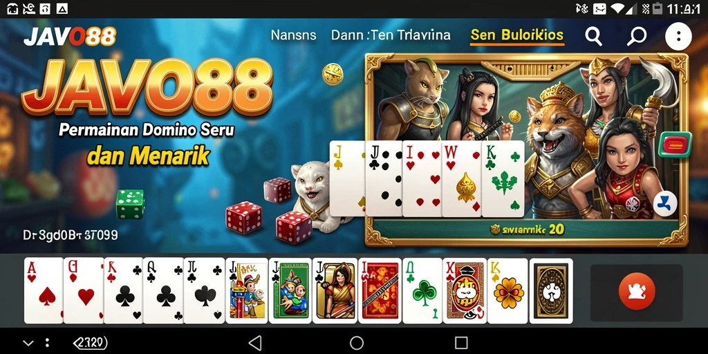 Screenshot gameplay utama JAVO88 yang menampilkan keseruan permainan Domino.