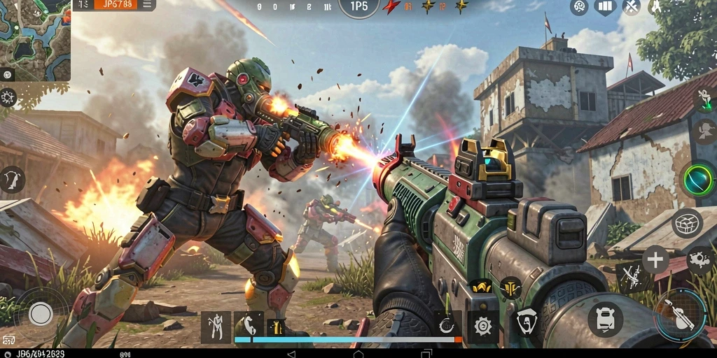 Tampilan gameplay intens di JP6789 dengan aksi TPS yang menegangkan.