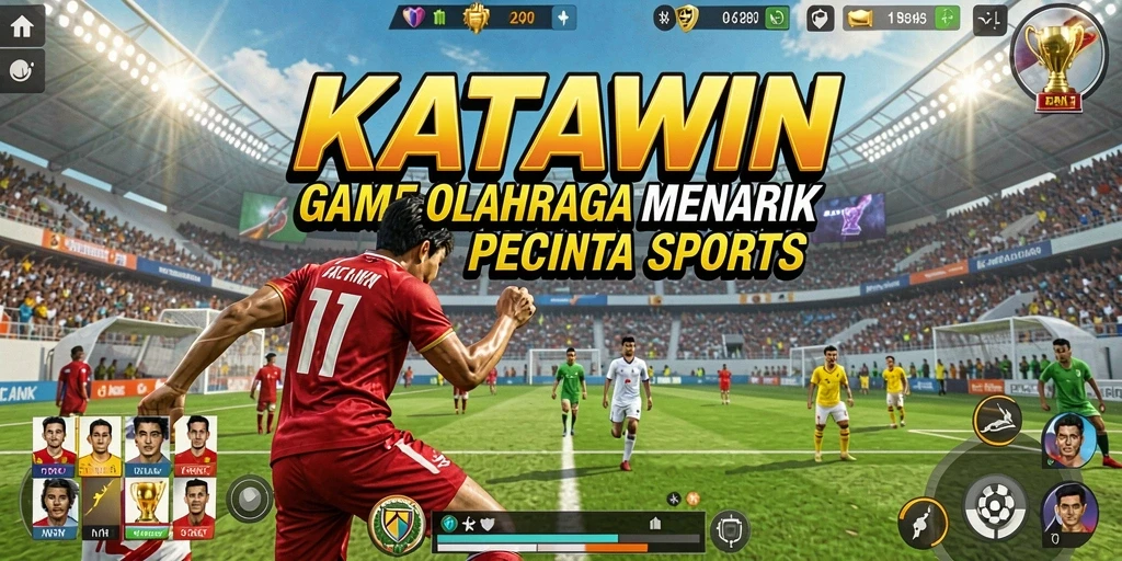 Gameplay seru di KATAWIN dengan pertandingan olahraga yang mendebarkan.