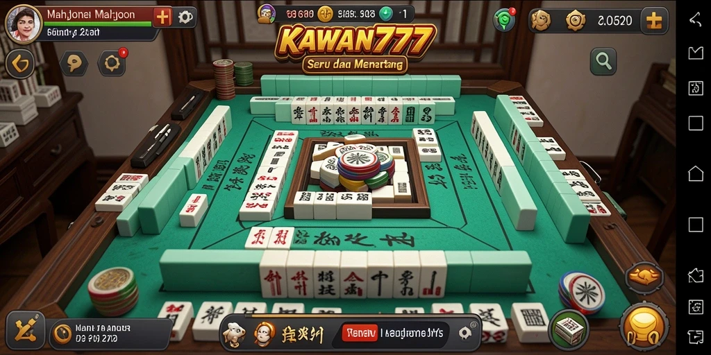 Tampilan gameplay KAWAN777 yang menampilkan strategi Mahjong.