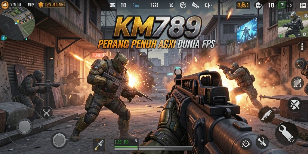 Tampilan aksi mendebarkan dalam gameplay KM789.
