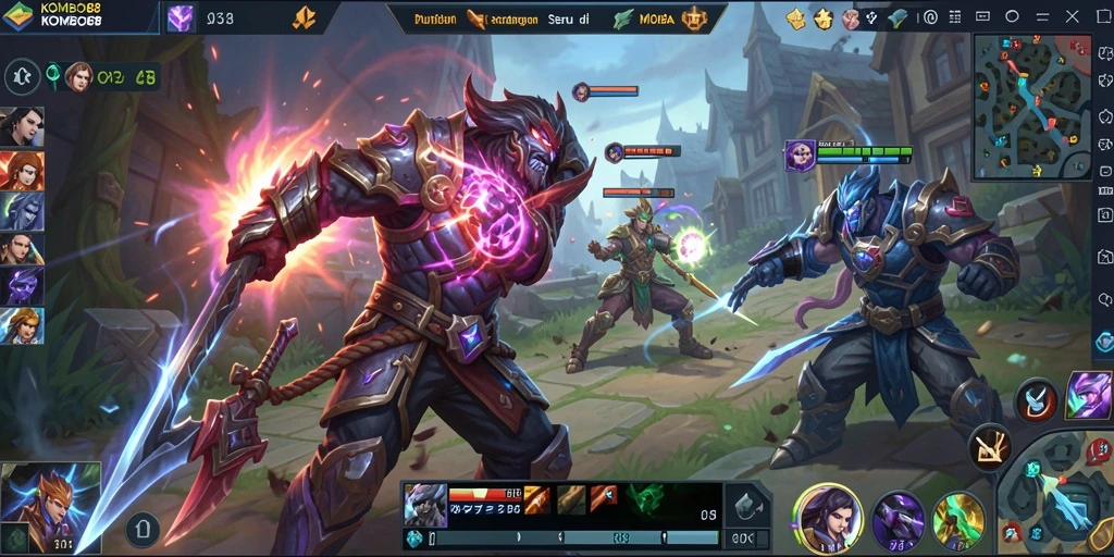 Screenshot gameplay KOMBO88 menampilkan aksi pertempuran yang mendebarkan.