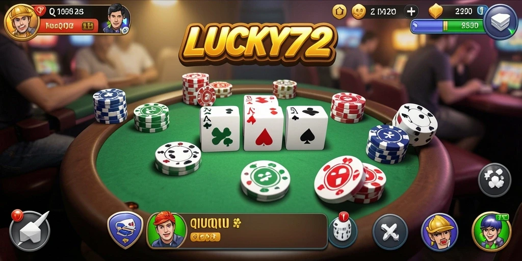 Tampilan menarik dari gameplay QiuQiu di LUCKY72.