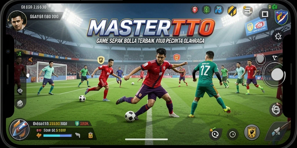 Tampilan gameplay menarik di MASTERTOTO dengan aksi sepak bola seru.