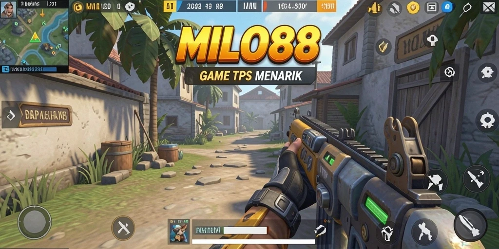 Screenshot utama MILO88 menampilkan aksi seru dalam gameplay TPS.
