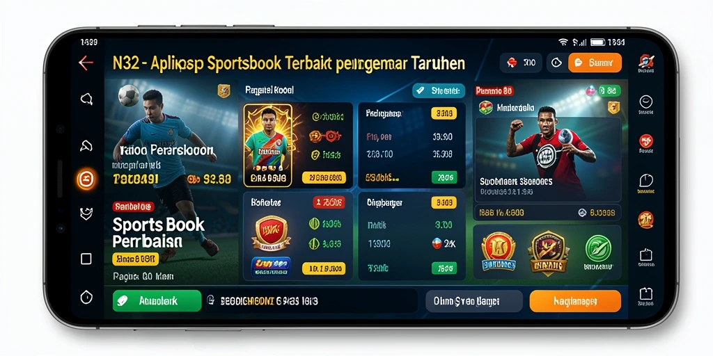 Tampilan utama N32 dengan berbagai pilihan taruhan olahraga.