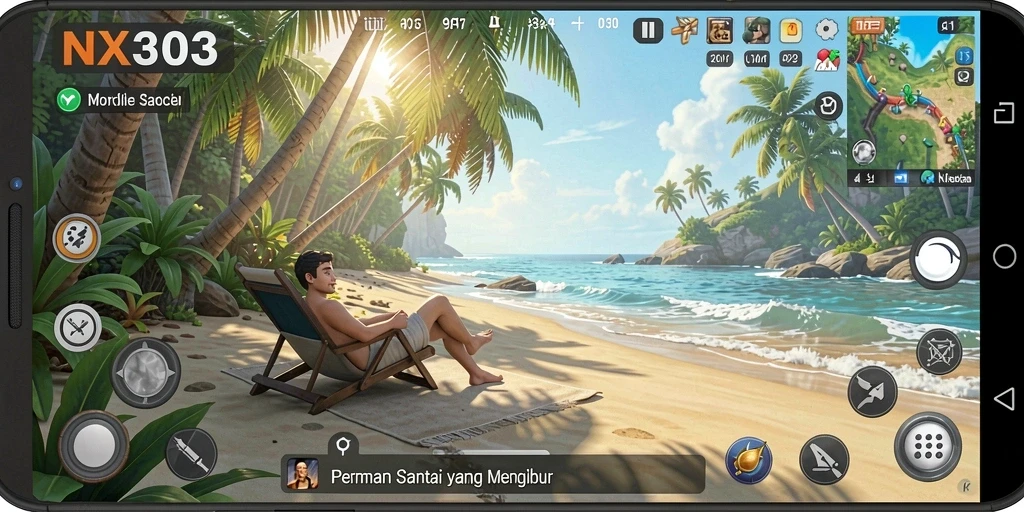 Gameplay NX303 yang santai dan mengasyikkan.