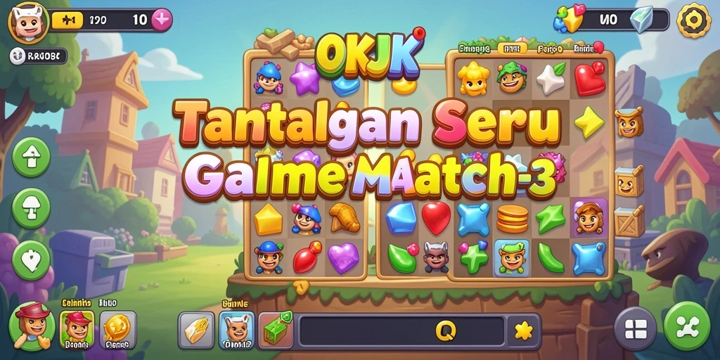 Tampilan gameplay seru di OKJK dengan tantangan Match-3.