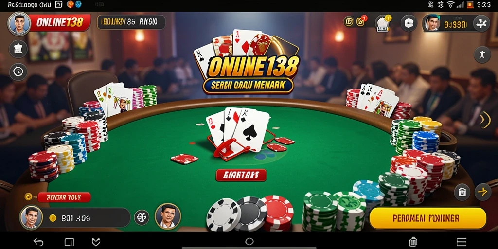 Screenshot dari gameplay seru Poker di ONLINE138.