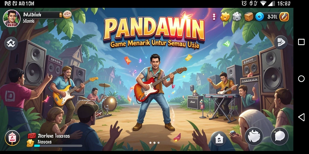Screenshot menunjukkan pemain menikmati pengalaman musik yang interaktif.