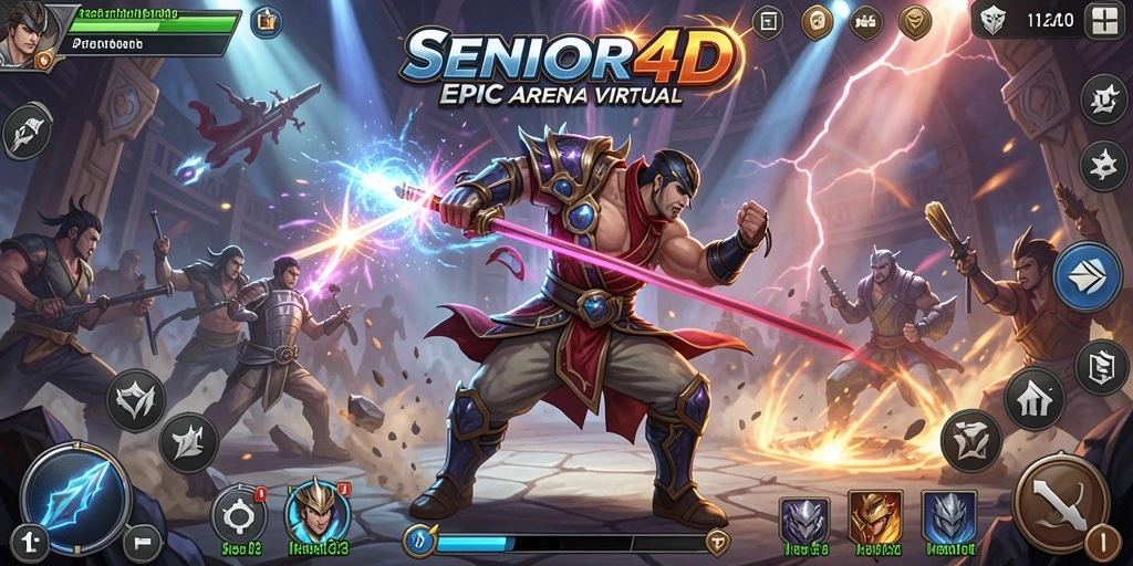 Tampilan gameplay seru bertarung di arena SENIOR4D.