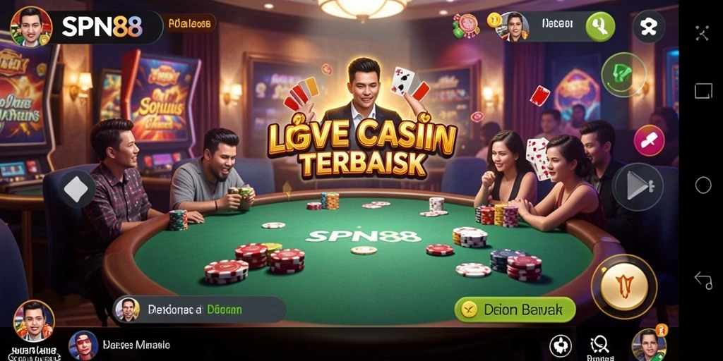 Gameplay SPN88 menunjukkan dealer langsung dan suasana kasino yang realistis.