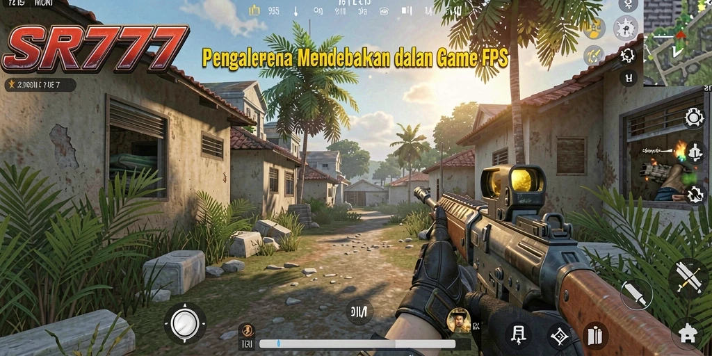 Tangkapan layar gameplay dari SR777 menunjukkan aksi tembak-menembak yang intens.