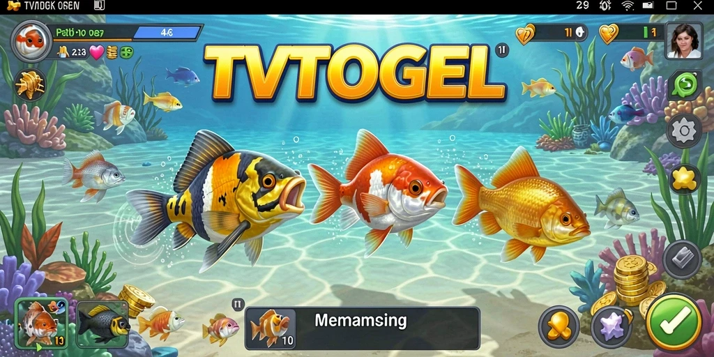 Screenshot gameplay TVTOGEL yang menunjukkan aksi memancing yang mendebarkan.