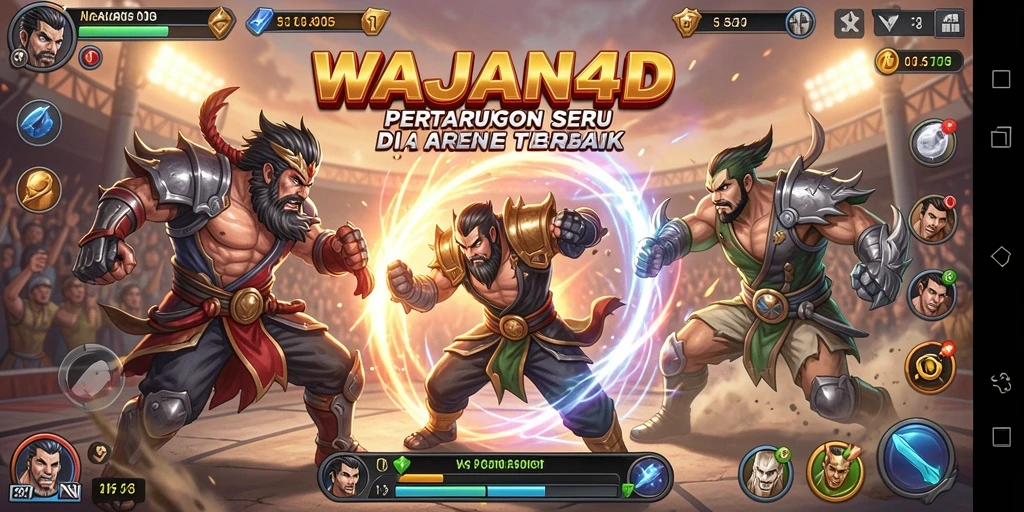 Tampilan gameplay seru dengan pertarungan intens di WAJAN4D.