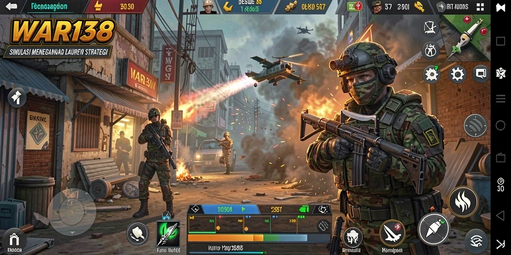 Tampilan gameplay menarik dari WAR138 dalam mode simulasi.